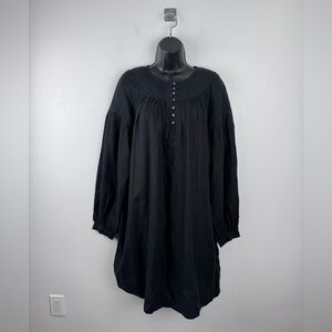 NWT J.Crew Women Gathered Popover Black Dress Size LT